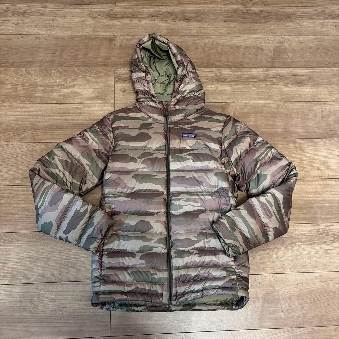 希少カラー》パタゴニア ハイロフトダウン フーディ 迷彩 カーキ系