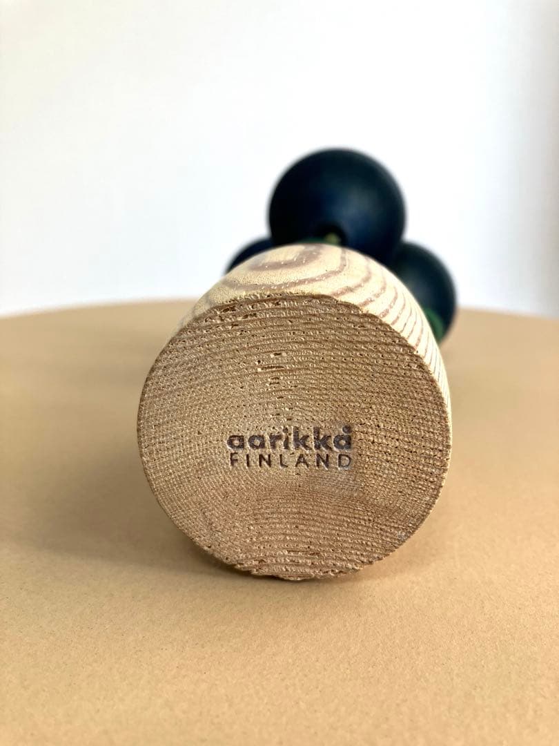 aarikka アーリッカ 3本の青い花の寄せ植え　木製　オブジェ