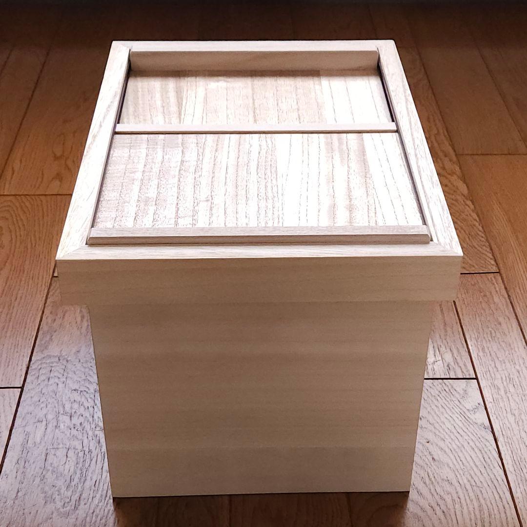 【新品・未使用】米櫃　桐　10kg　木製スライド蓋付き　米びつ