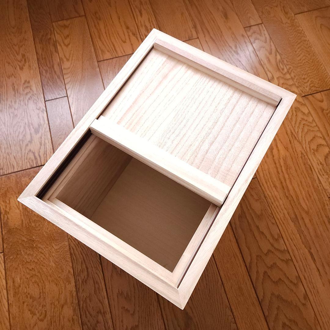 【新品・未使用】米櫃　桐　10kg　木製スライド蓋付き　米びつ