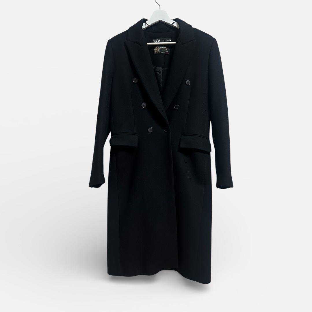 お値下げ中】ZARA MANTECO ダブルブレスト ロングコート 黒 S - メルカリ