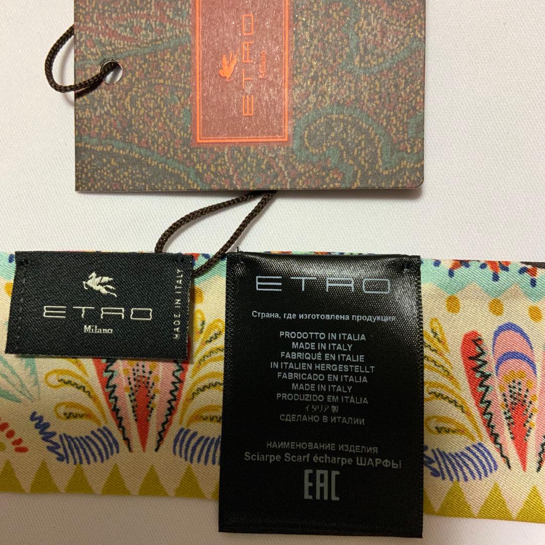 洗練されたデザイン　ETRO 正規品　シルク　ペイズリーナ　スカーフ　3