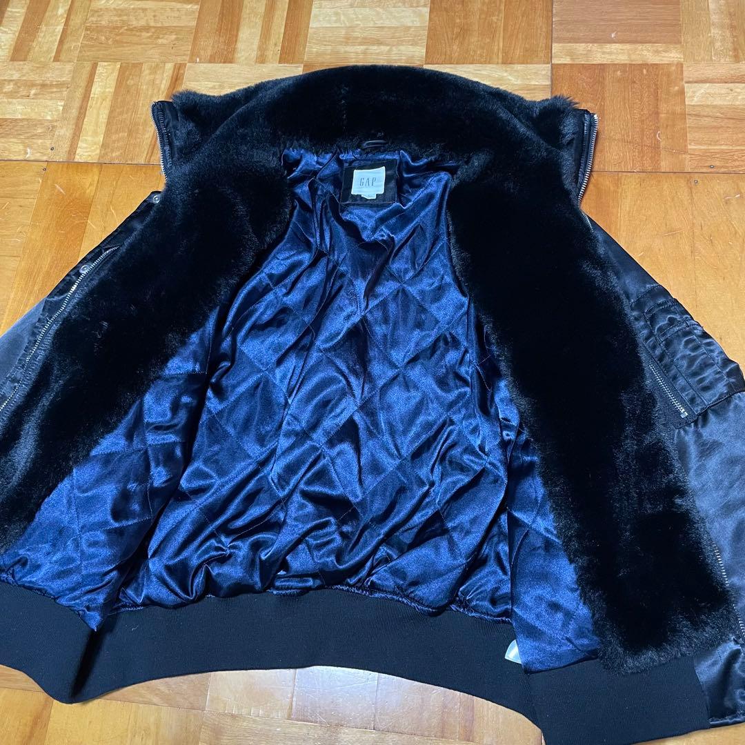 【希少】00s GAP / fur bomber jacket MA1 光沢