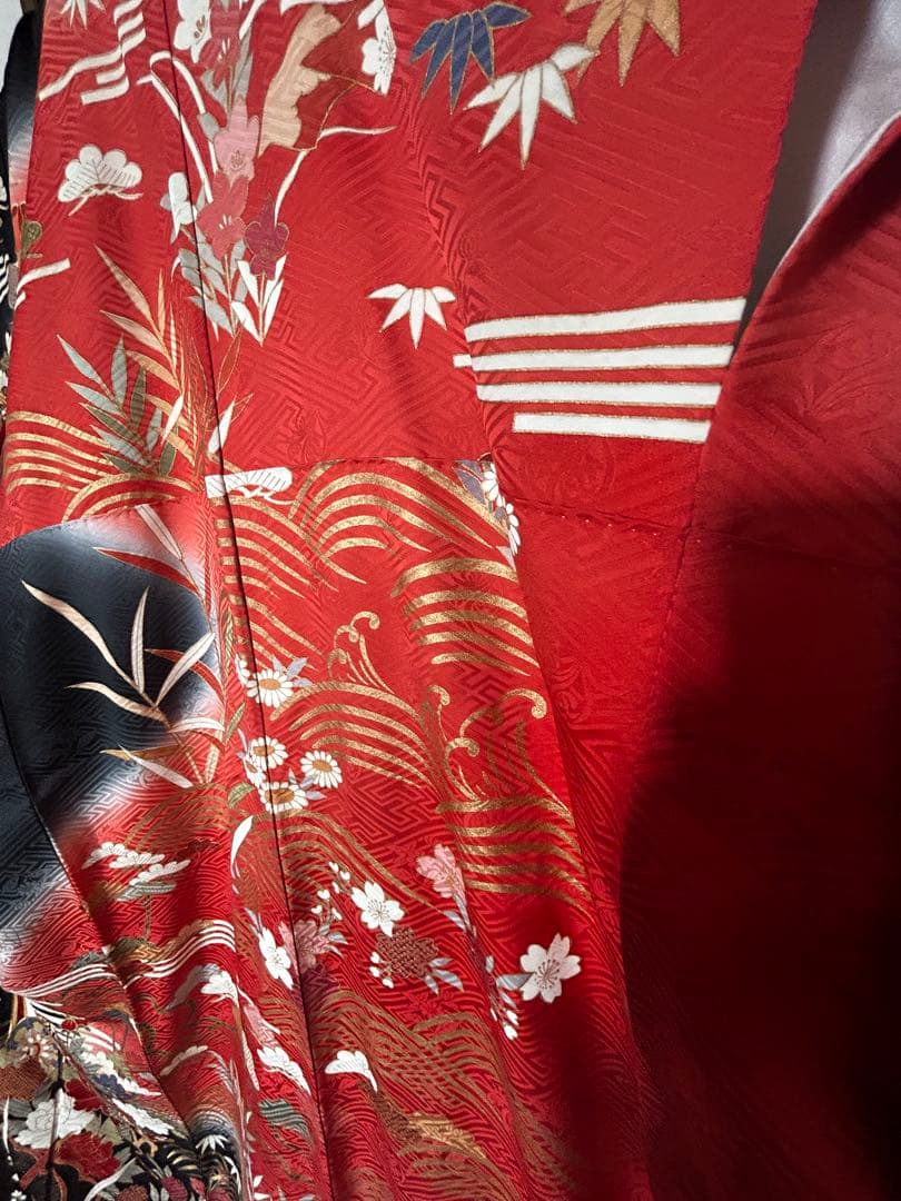 ロング正絹 豪華振袖 共八卦仕立て 紋意匠地 身丈167cm