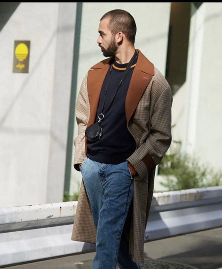 PUBLIC TOKYO】チェック オフセット コート