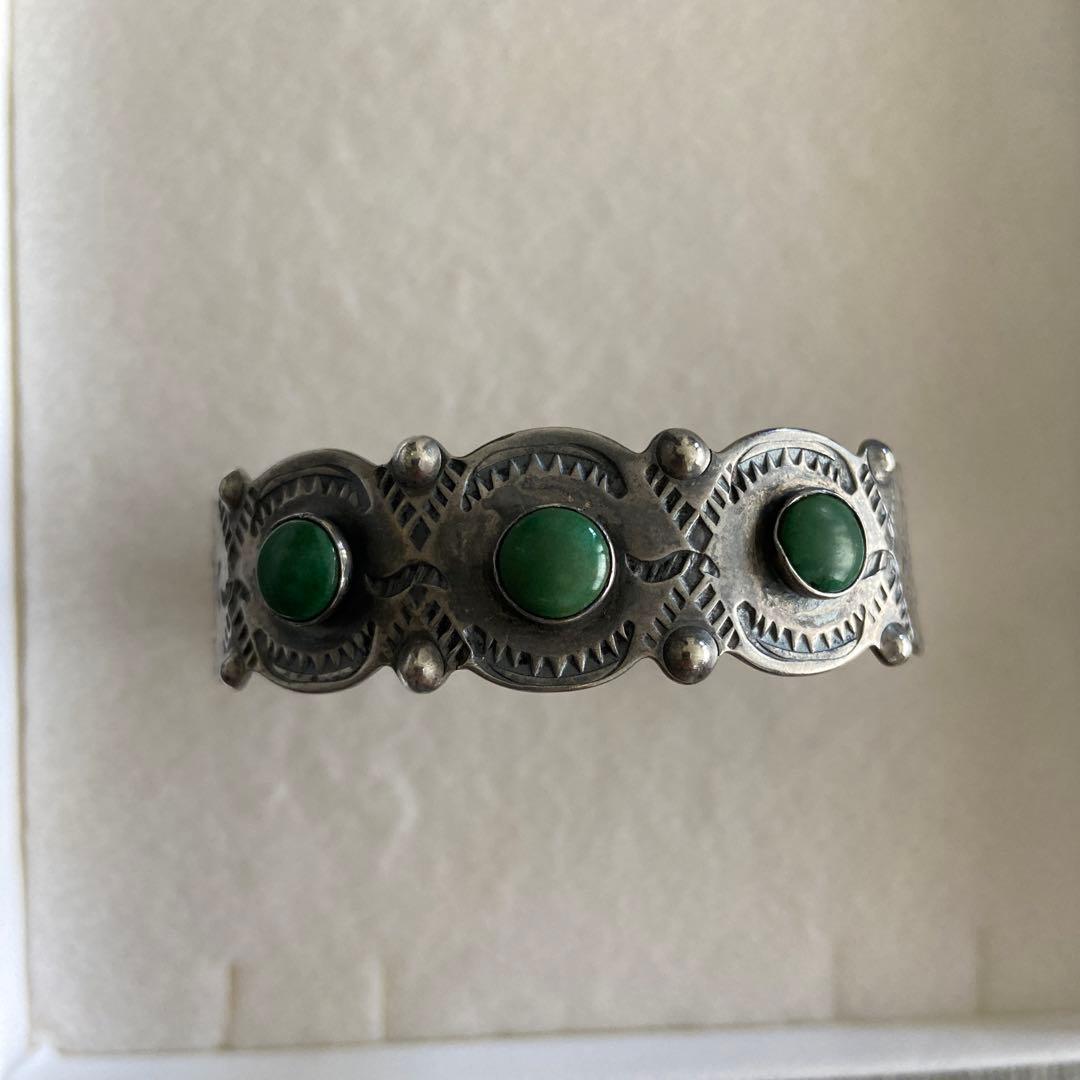 1930s ヴィンテージ Navajo ターコイズ シルバー バングル ビームス