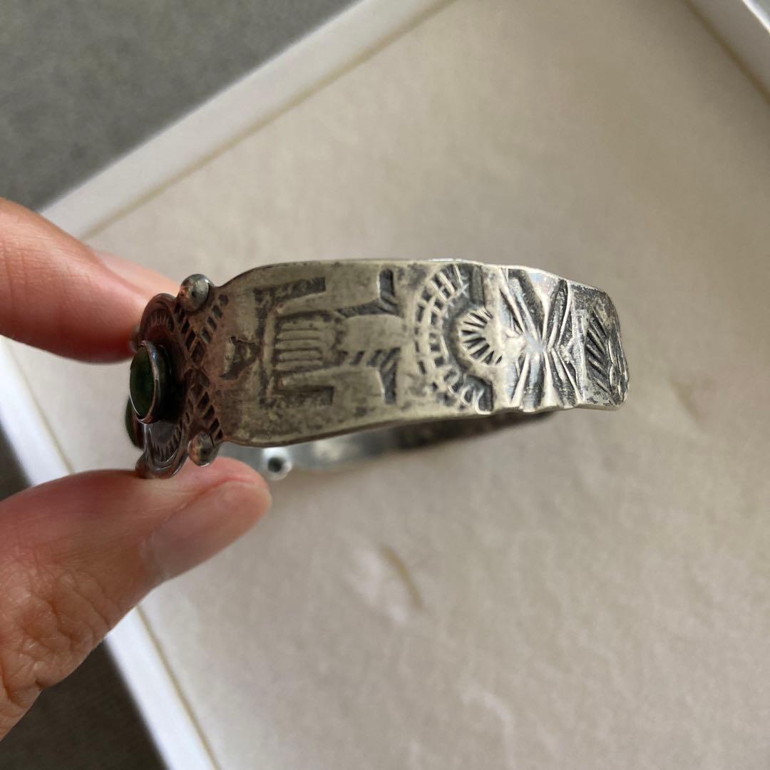 1930s ヴィンテージ Navajo ターコイズ シルバー バングル ビームス