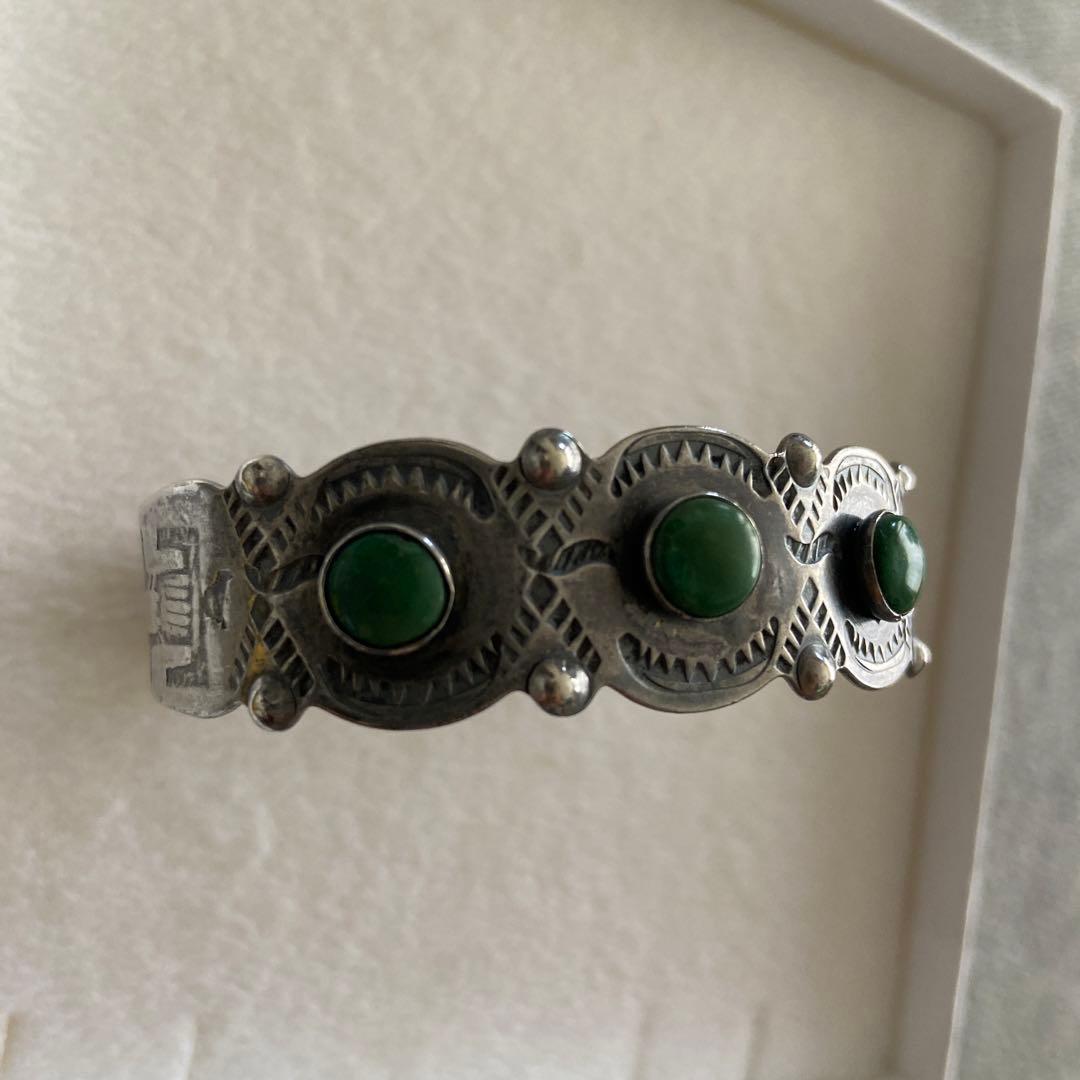 1930s ヴィンテージ Navajo ターコイズ シルバー バングル ビームス