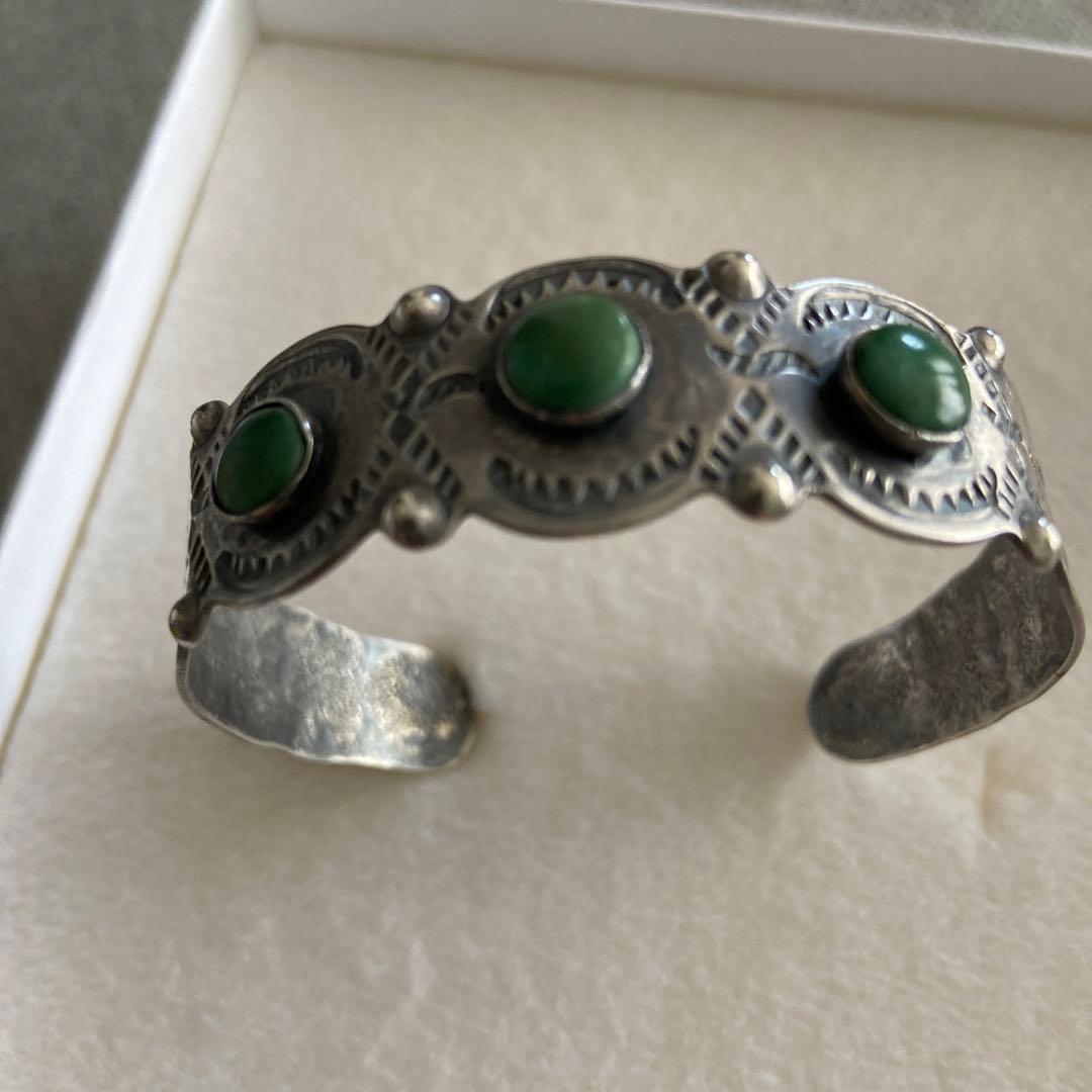 1930s ヴィンテージ Navajo ターコイズ シルバー バングル ビームス