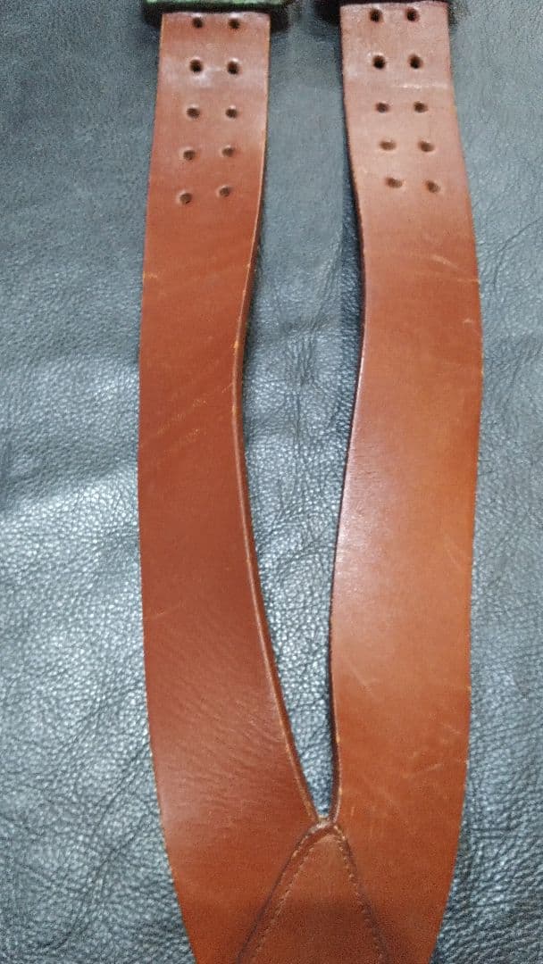 J*様 EVISU エヴィス　本革レザー サスペンダー 　ブラウン