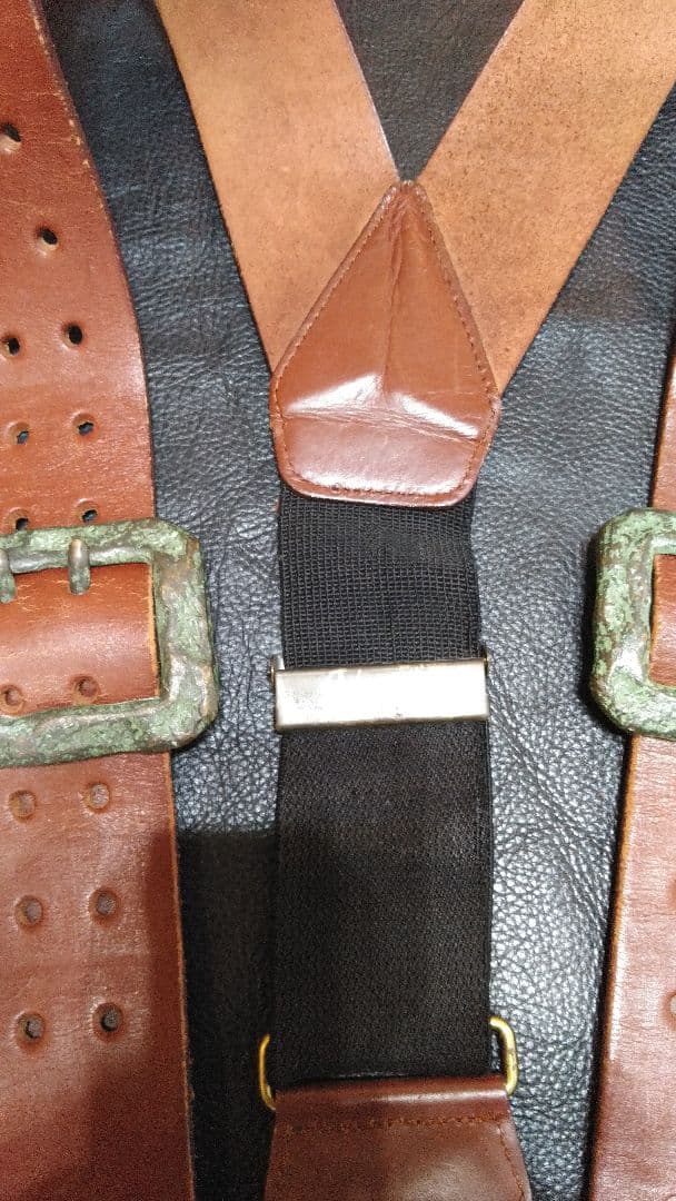 J*様 EVISU エヴィス　本革レザー サスペンダー 　ブラウン