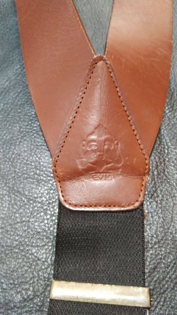 J*様 EVISU エヴィス　本革レザー サスペンダー 　ブラウン