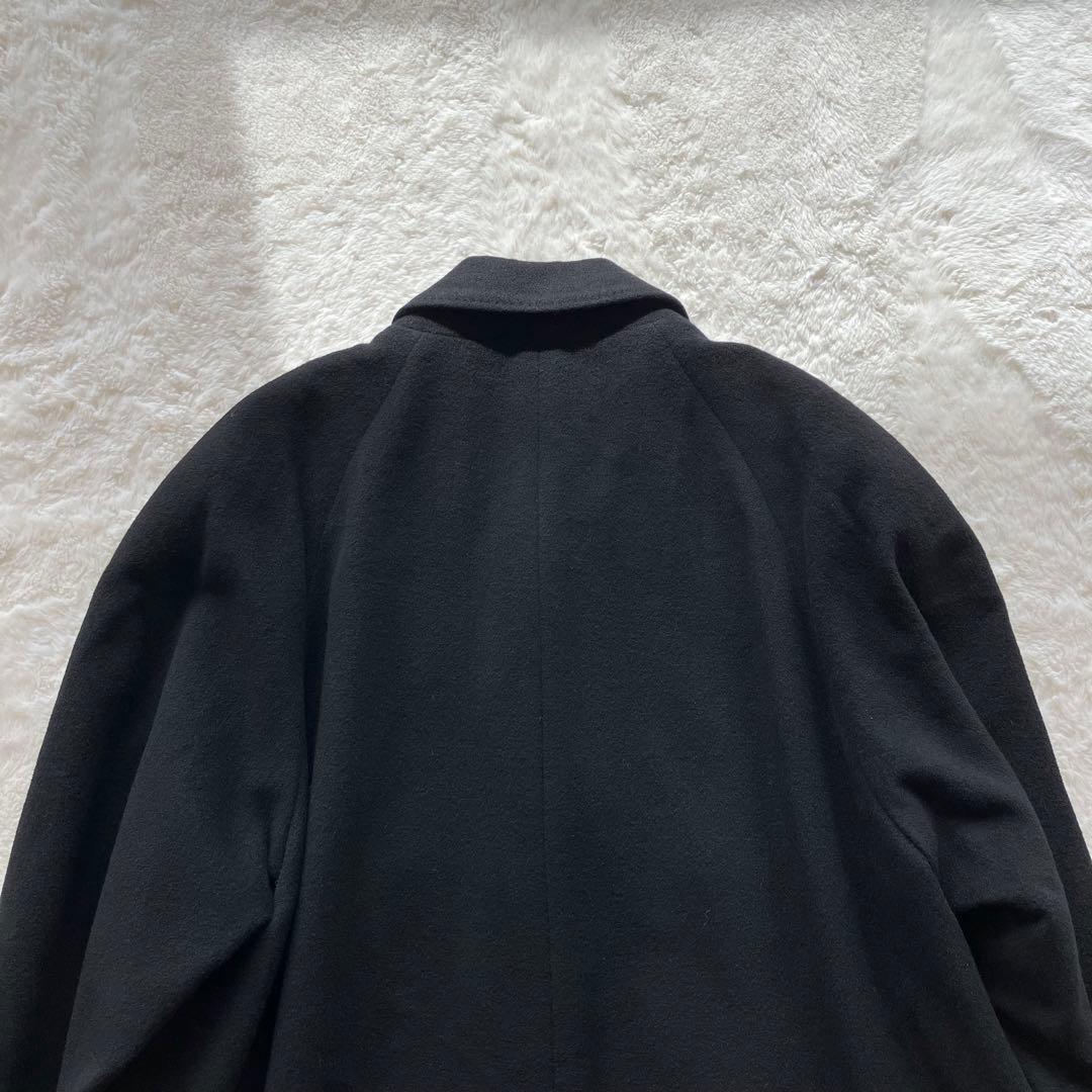 極上品 日本製 カシミヤ100% ロング ステンカラーコート ブラック M