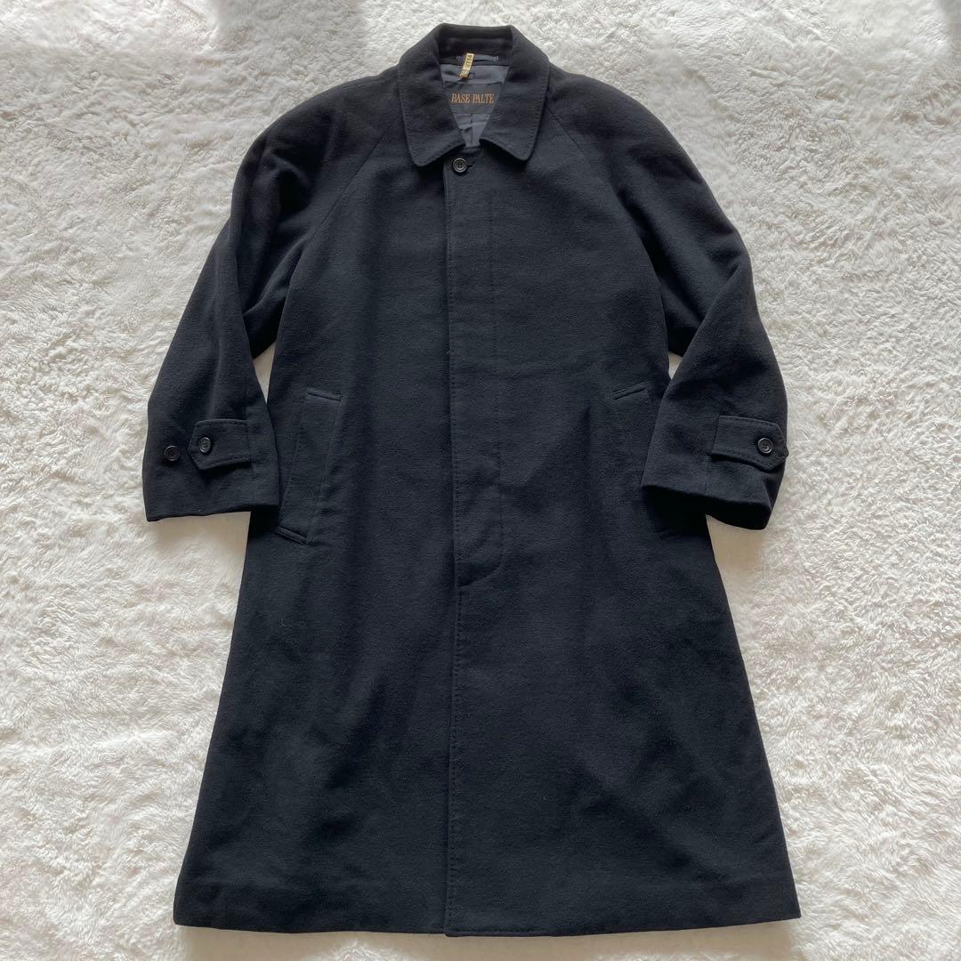 極上品 日本製 カシミヤ100% ロング ステンカラーコート ブラック M