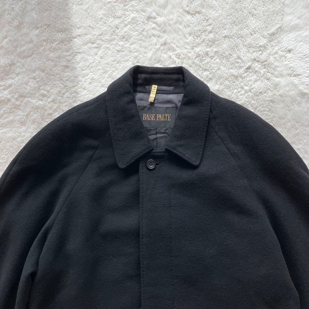 極上品 日本製 カシミヤ100% ロング ステンカラーコート ブラック M