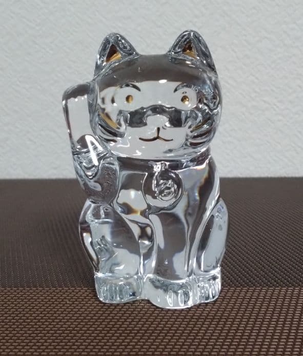 バカラ・招き猫クリスタルオブジェ