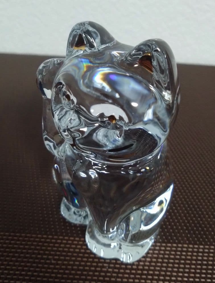 バカラ・招き猫クリスタルオブジェ