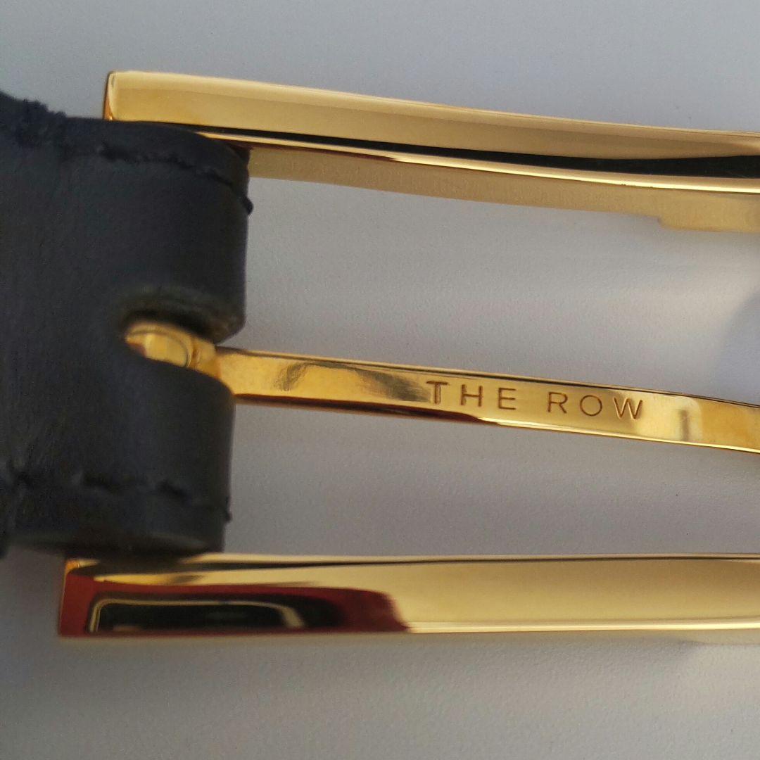 未使用級 ザロウ THE ROW ゴールドバックル レザー ベルト ブラック 黒