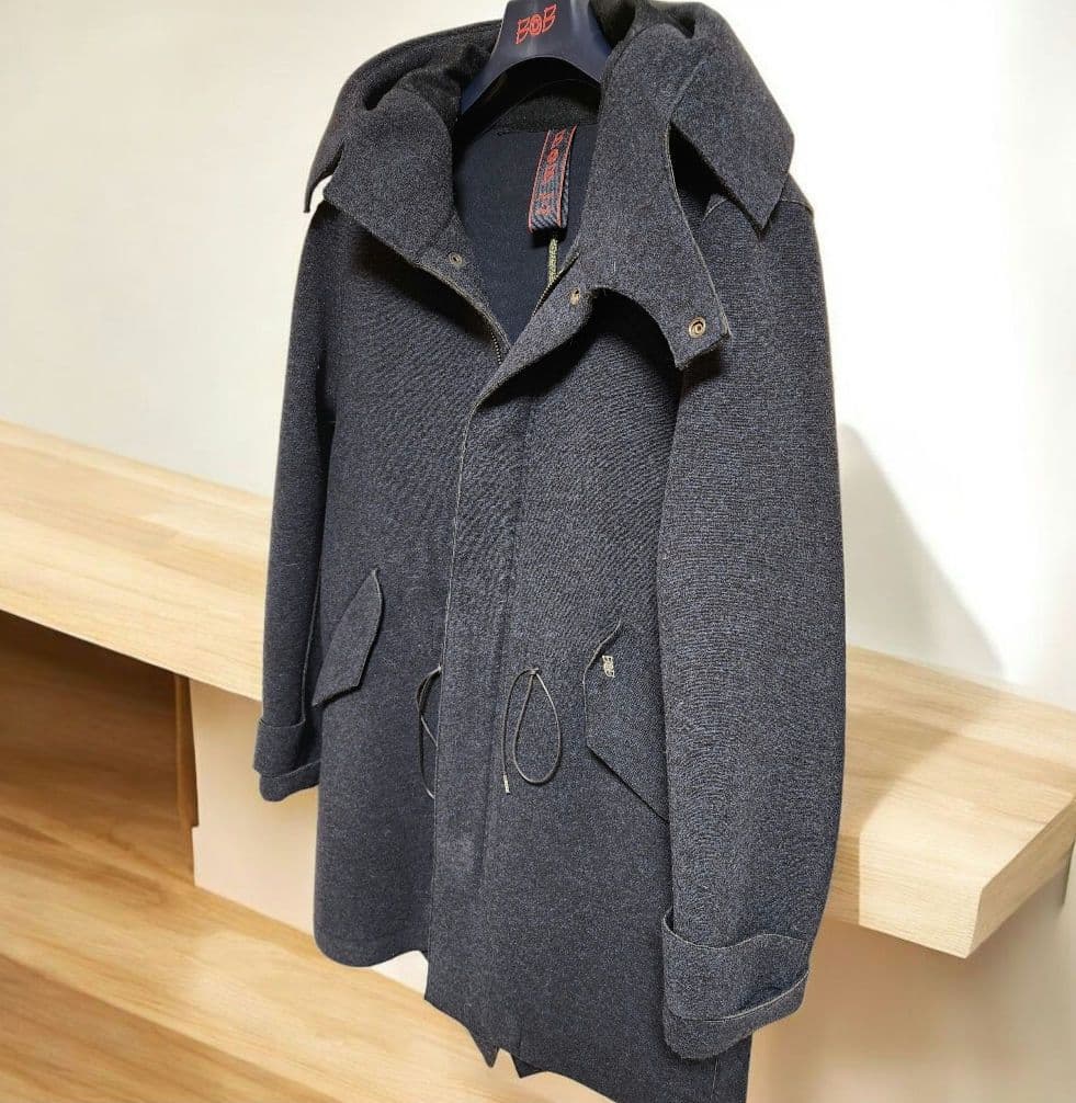 美品BOB ダークブルー フード付きダッフルコート モッズコートL【土日限定】