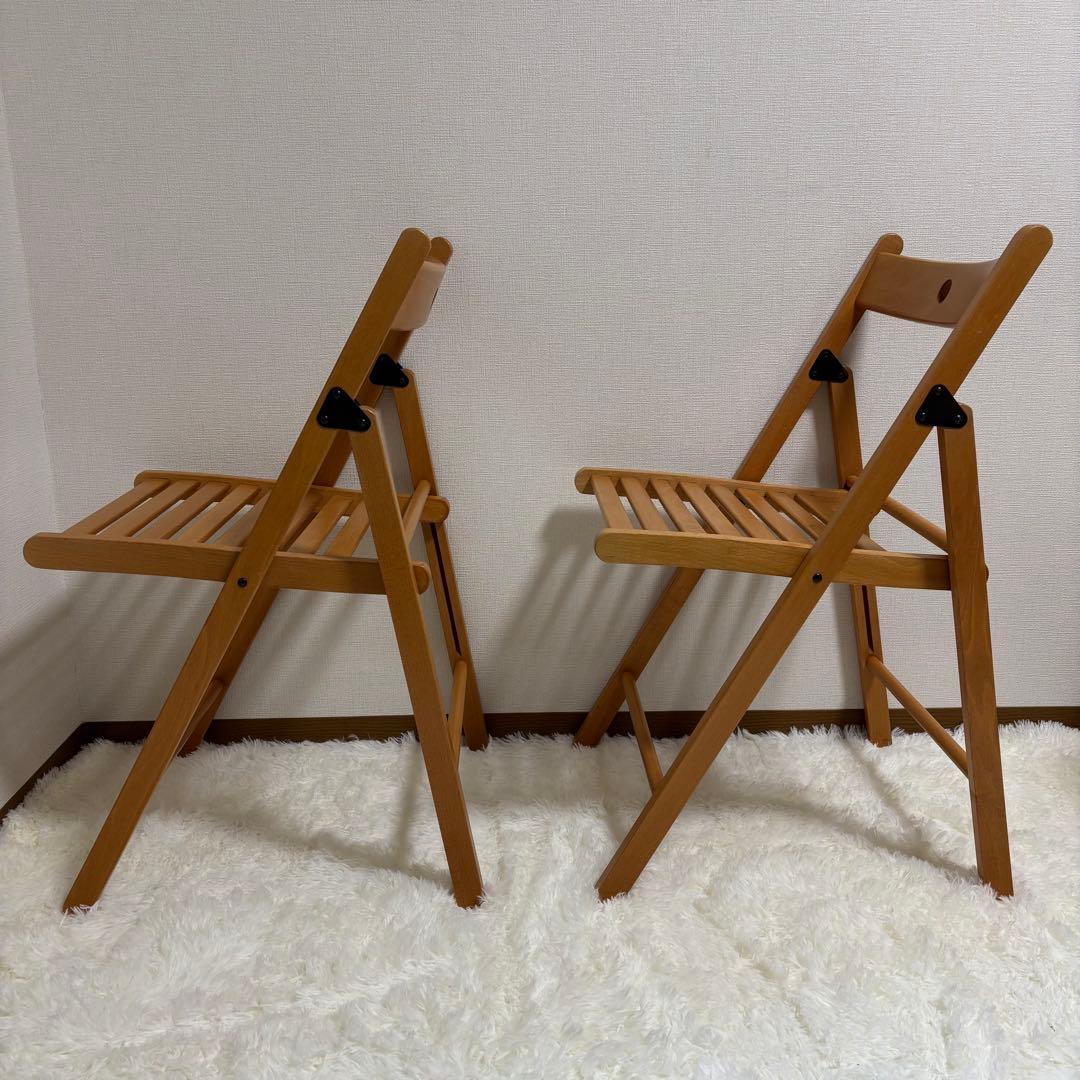 IKEA イケア FRÖSVI 木製 折りたたみイス ナチュラル×2脚 - メルカリ