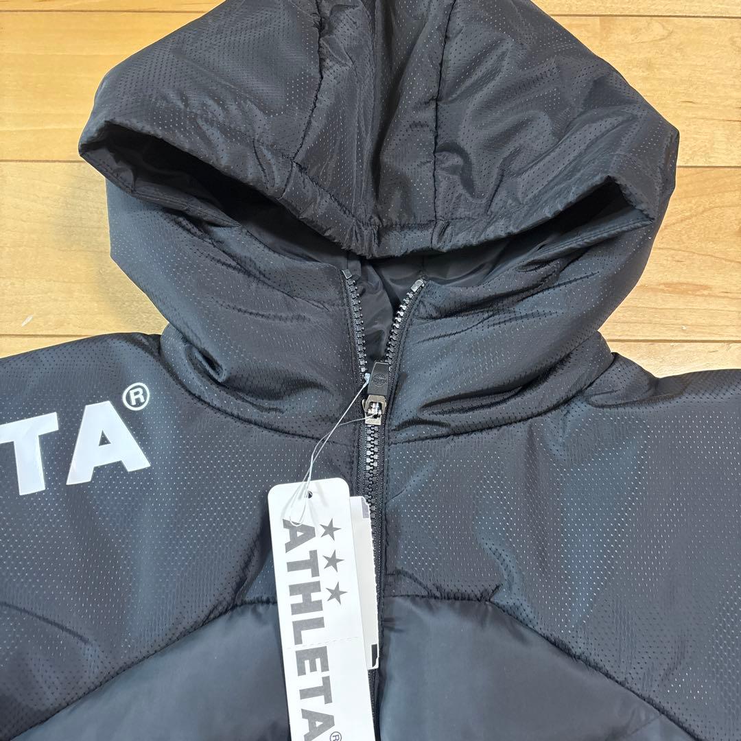 新品　ATHLETA ベンチコート ブラック黒 140サッカー フットサル