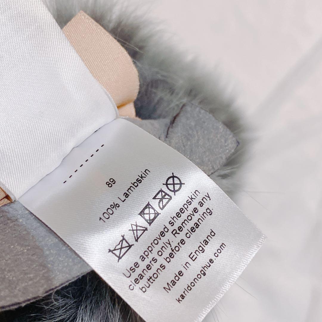 【希少】カール・ドノヒュー　リアルファー　スヌード　ショール　ムートン　グレー