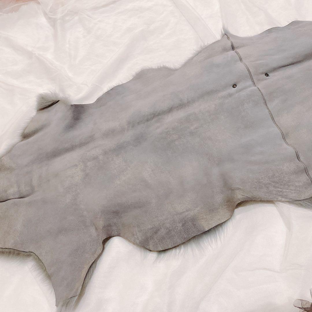 【希少】カール・ドノヒュー　リアルファー　スヌード　ショール　ムートン　グレー