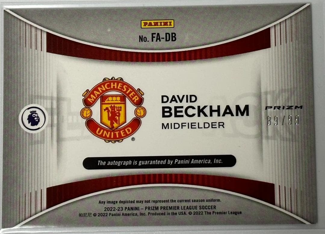 サッカー★デビッド・ベッカム 22-23Panini 99枚限定直筆サインカード