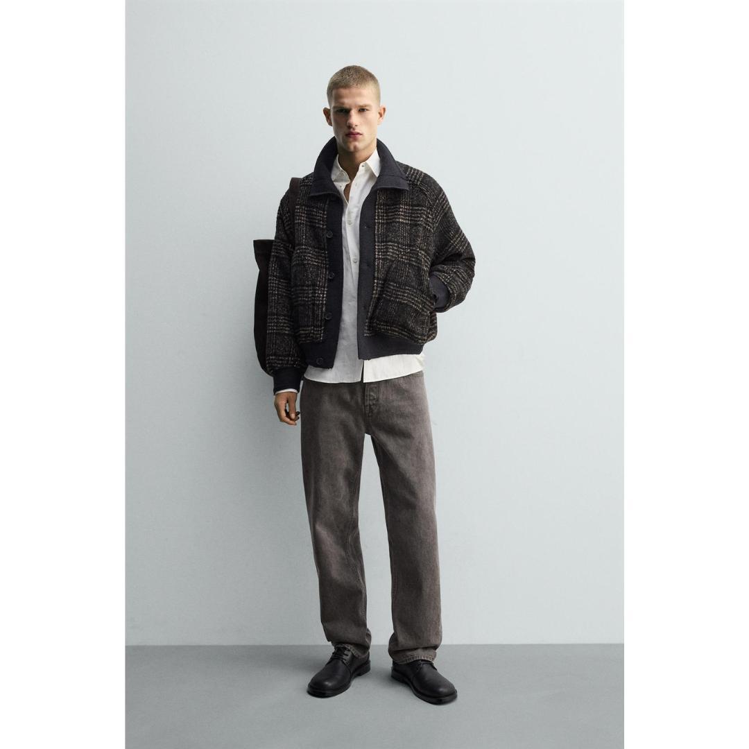 ZARA リブ襟切り替えジャケット Sサイズ