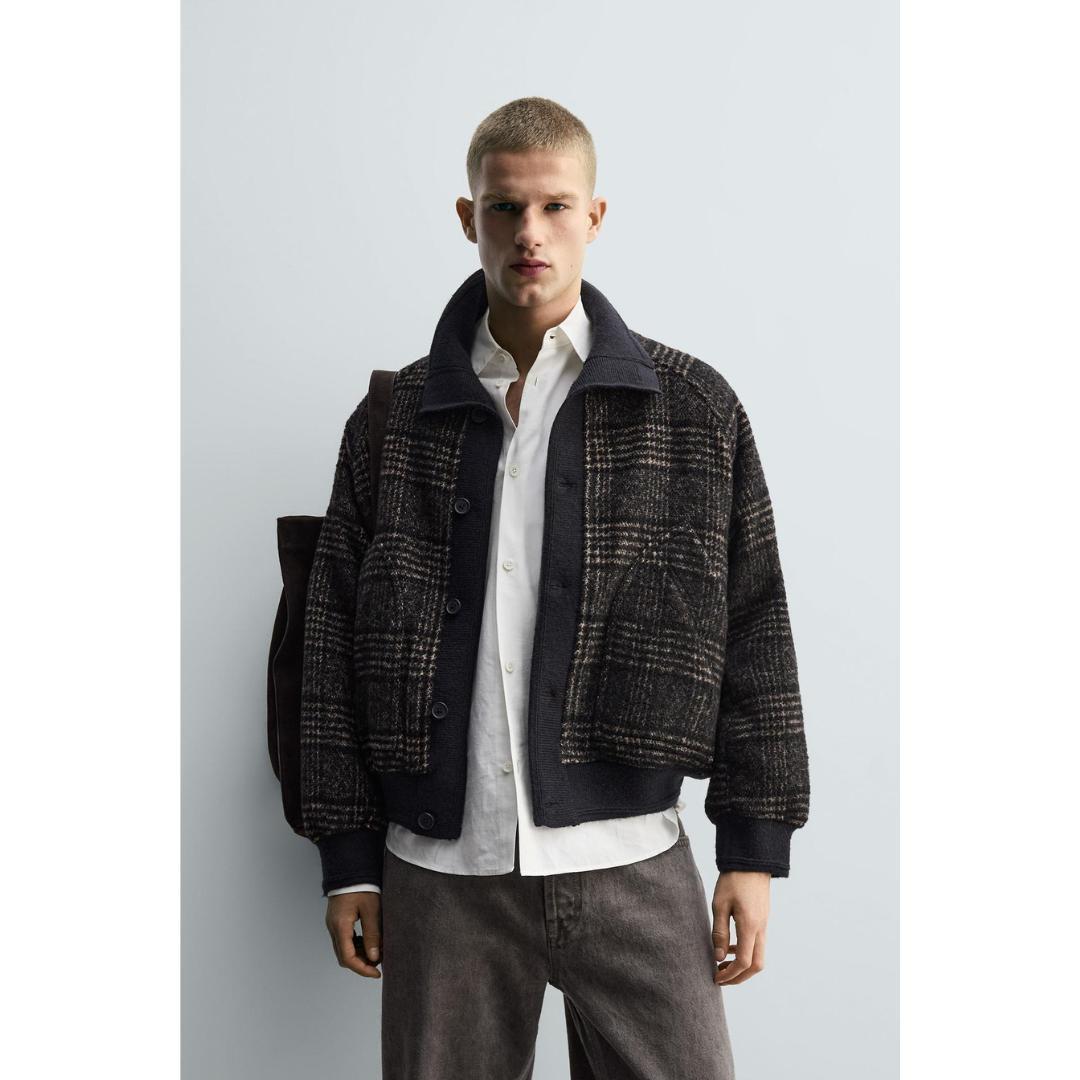 ZARA リブ襟切り替えジャケット Sサイズ