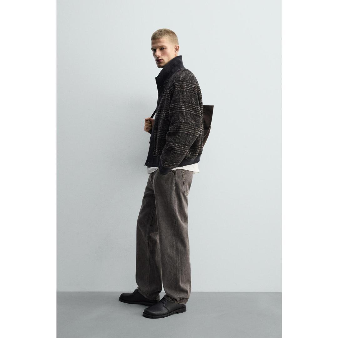 ZARA リブ襟切り替えジャケット Sサイズ