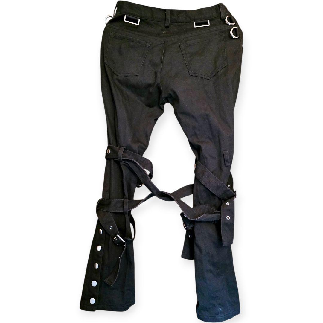 難有　ブラックピースナウ　パンツ　ボンテージパンツ　BPN PEACE NOW