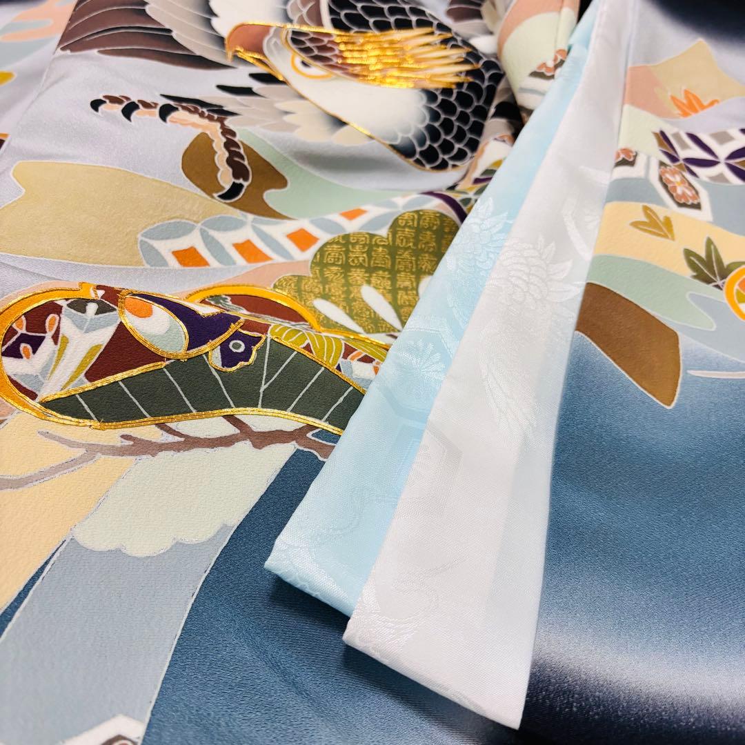 新品】日本製 手書き 金駒刺繍 ぼかし染め 正絹 襦袢付 新品たとう紙付