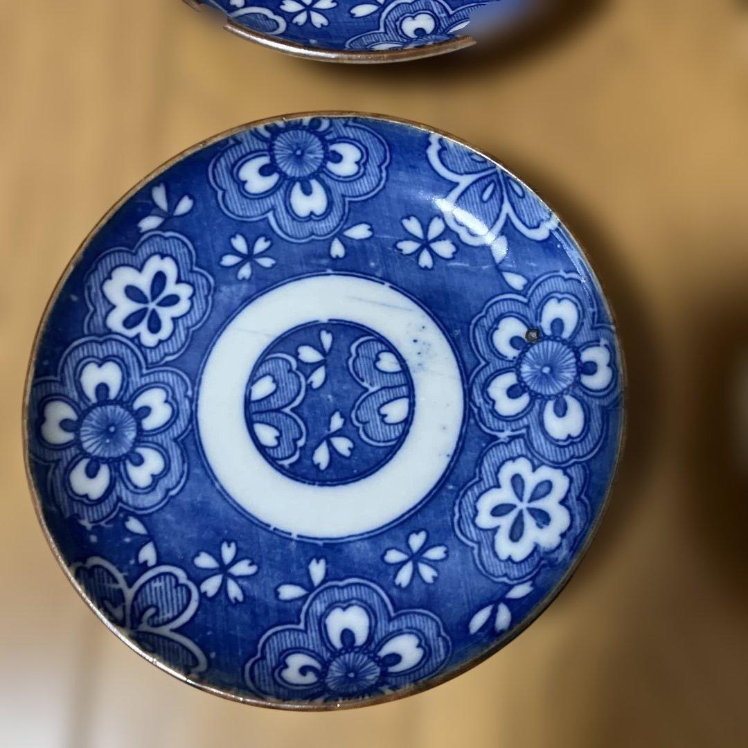 青い花柄の皿 5枚セット - メルカリ