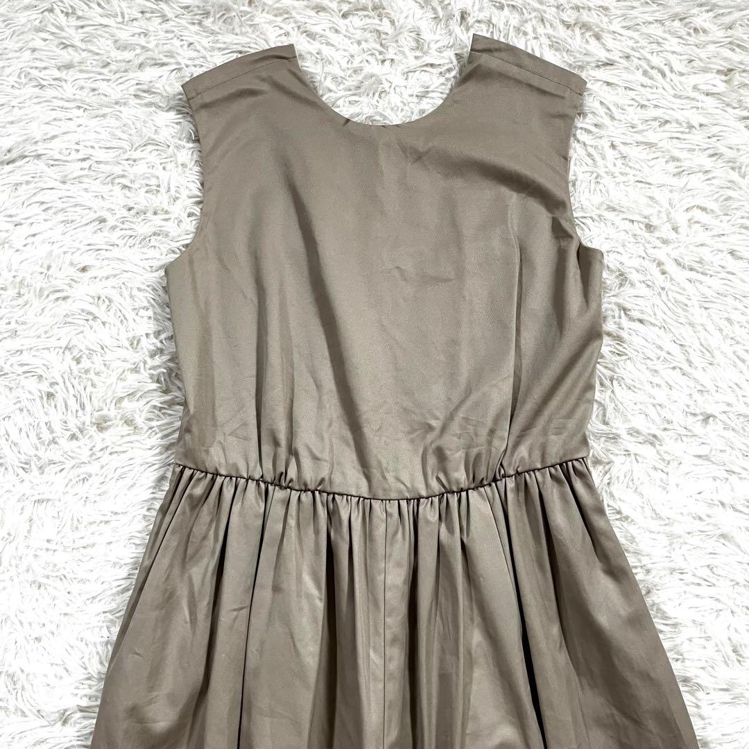 美品✨ドゥロワー コットン ノースリーブ オールインワン サロペット　ベージュ