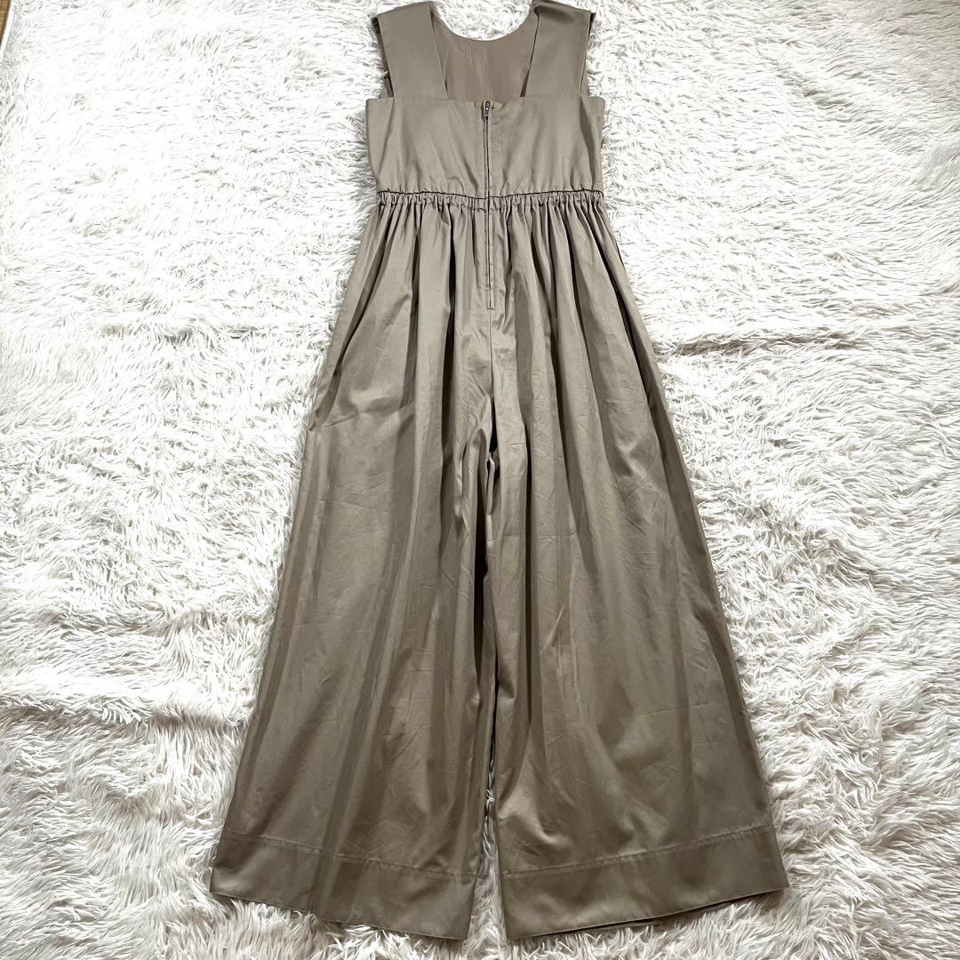 美品✨ドゥロワー コットン ノースリーブ オールインワン サロペット　ベージュ