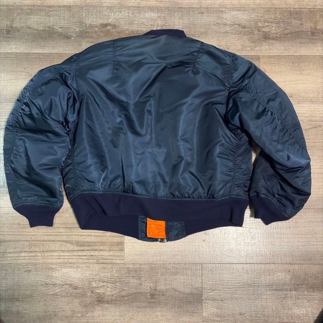 「ふぁいあー」90s アルファインダストリーズ MA-1 ネイビーUSA製