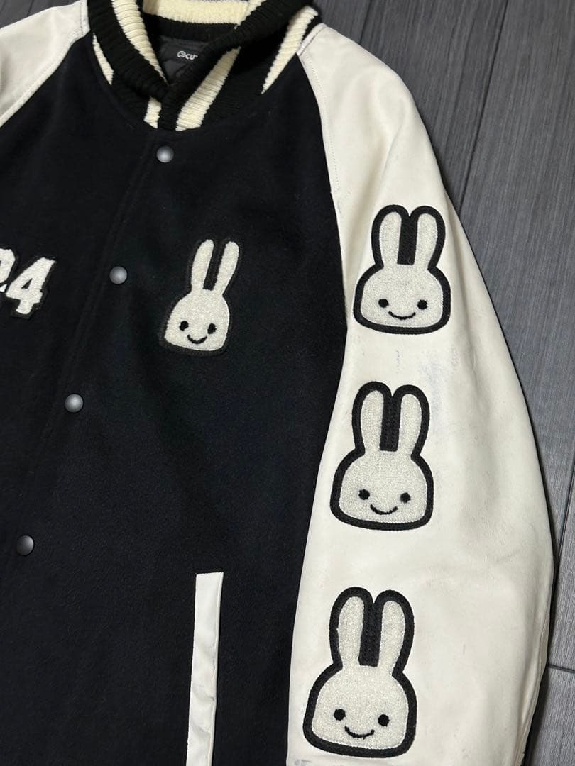 CUNE キューン 八岐大蛇 うさぎワッペン 袖レザースタジャン