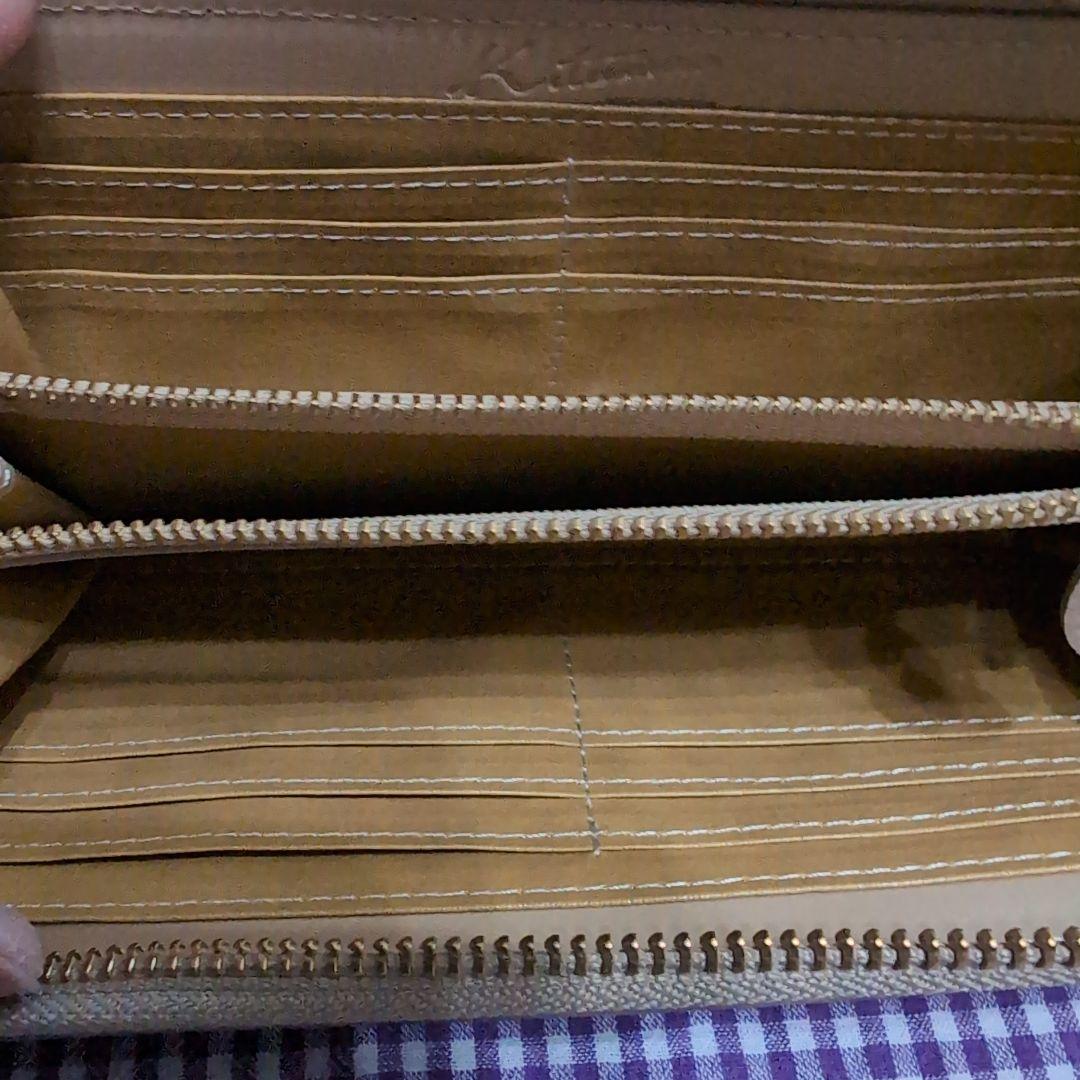 Kitamura ベージュ レザー 長財布