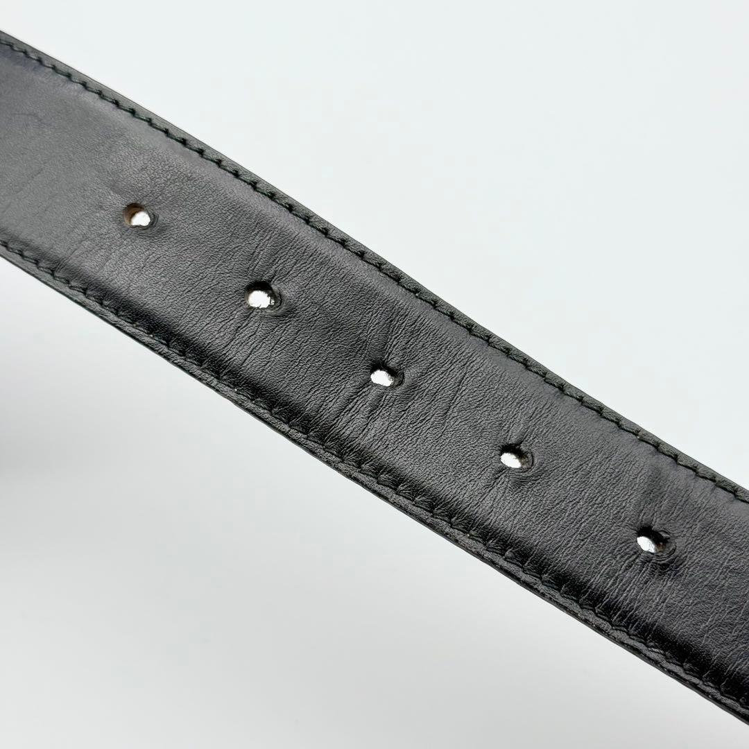 ✨良品✨GUCCI ベルト Gバックル シルバー金具 純正ベルト レザー 茶×黒