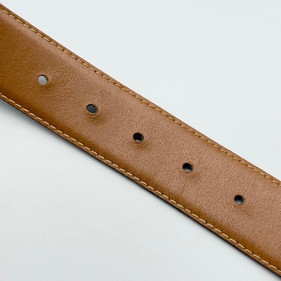 ✨良品✨GUCCI ベルト Gバックル シルバー金具 純正ベルト レザー 茶×黒