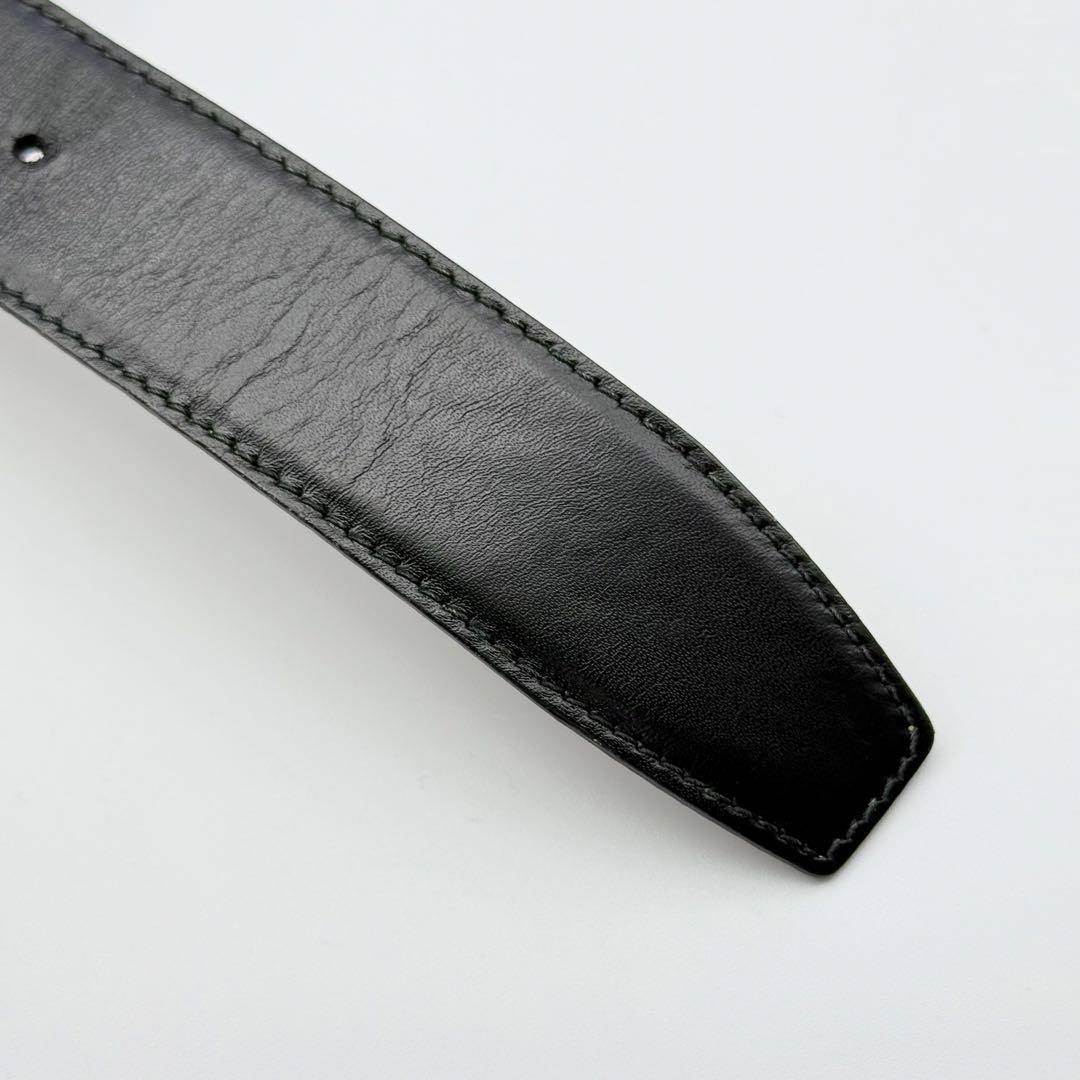 ✨良品✨GUCCI ベルト Gバックル シルバー金具 純正ベルト レザー 茶×黒