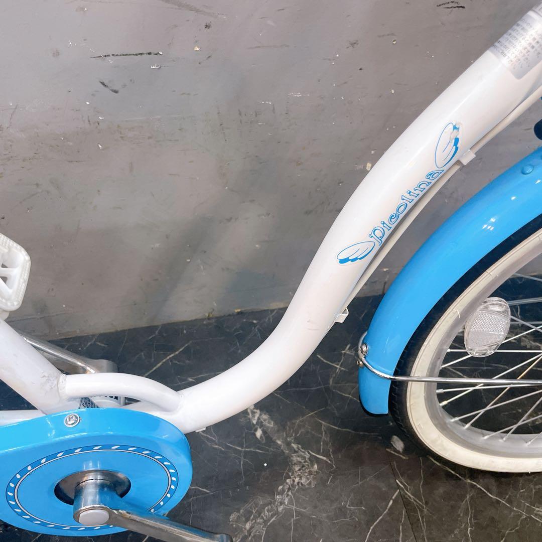 985】子供用自転車 子供車 picolina ホワイト 20インチ シングル 自転車