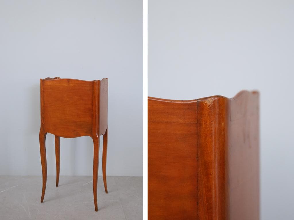 フランスアンティーク猫脚ナイトテーブル/木製キャビネット机飾り棚(82-13)