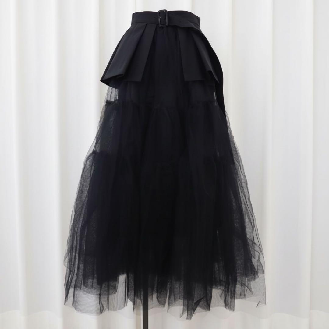 ADORE 2025年商品 UNiPH ブライトチュールスカート ブラック