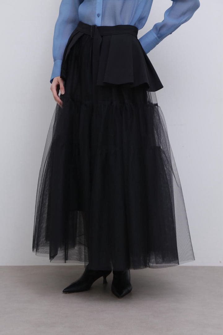 ADORE 2025年商品 UNiPH ブライトチュールスカート ブラック