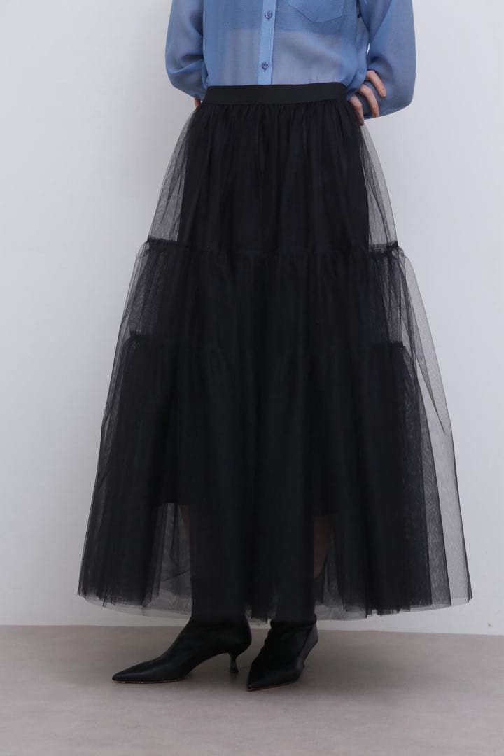 ADORE 2025年商品 UNiPH ブライトチュールスカート ブラック