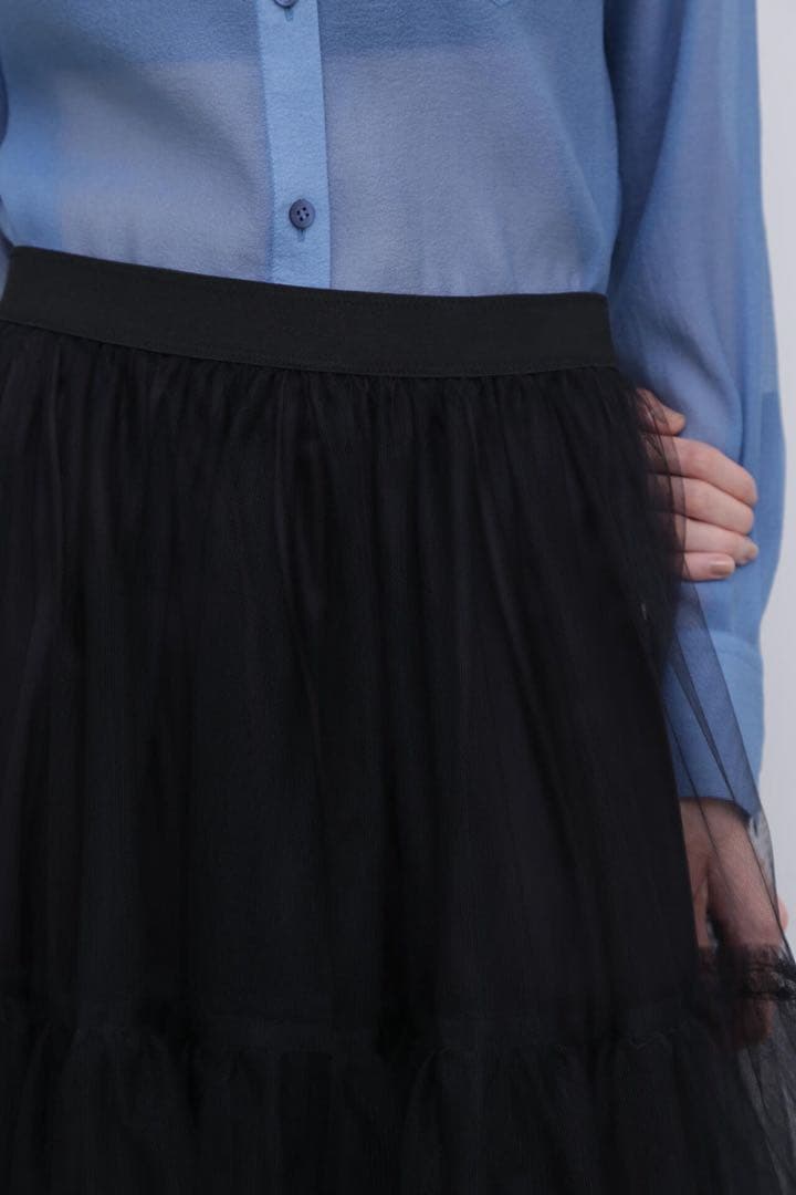 ADORE 2025年商品 UNiPH ブライトチュールスカート ブラック