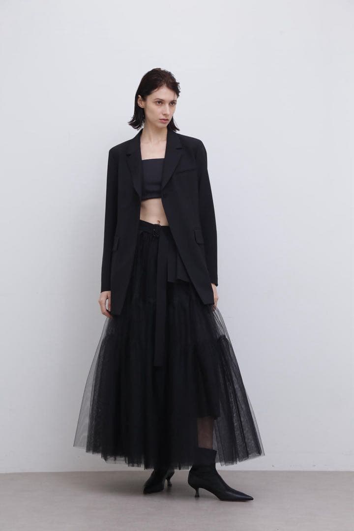 ADORE 2025年商品 UNiPH ブライトチュールスカート ブラック