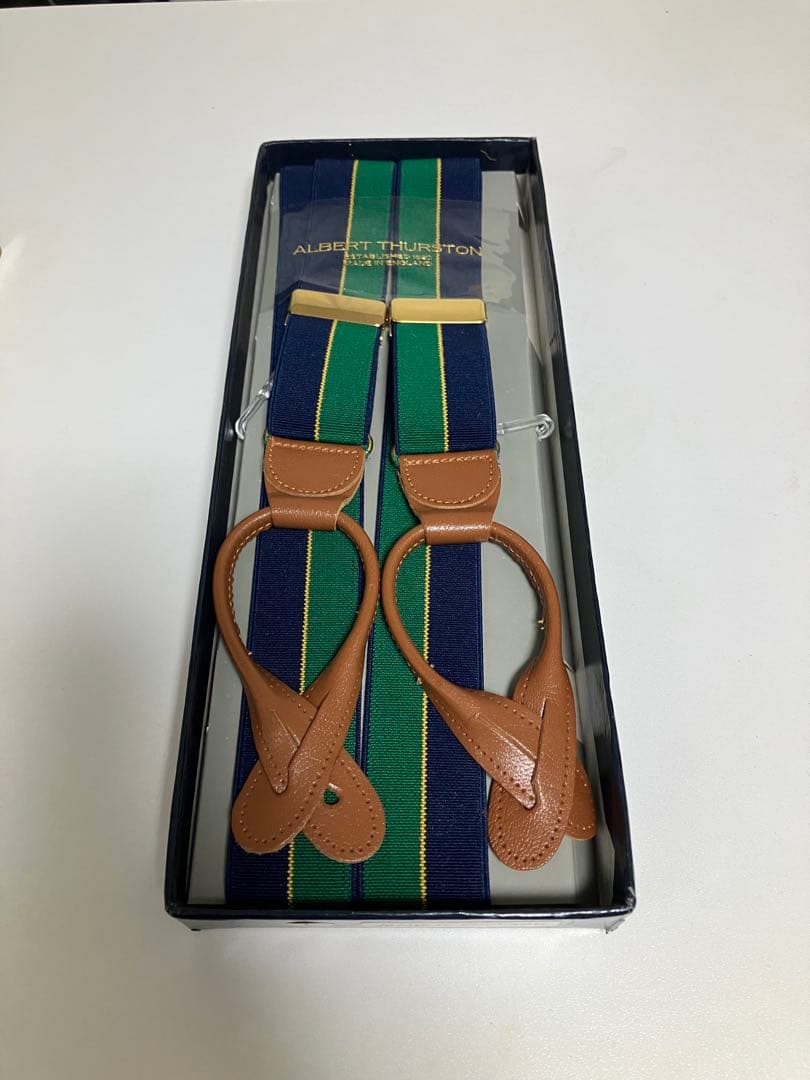 ALBERT THURSTON サスペンダー Lサイズ ストライプの通販はau PAY